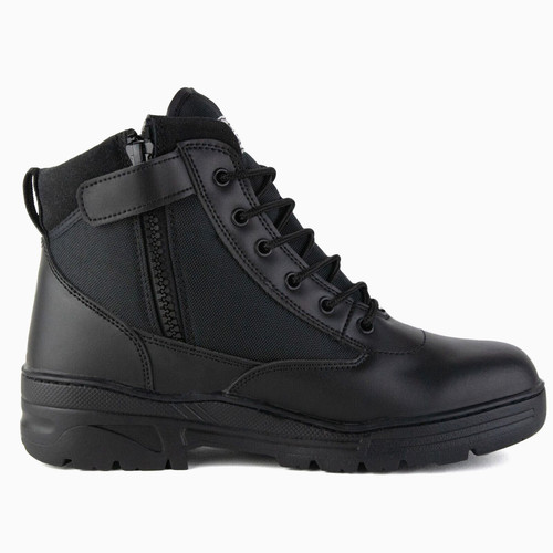 Black leather side - leather, zip