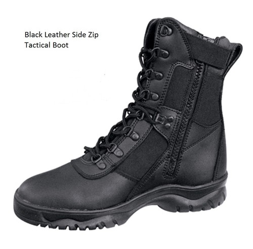 Black tactical boots side - black,